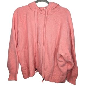 L.O.G.G. by H&M Coral Pink Knit Hoodie Sweater Women’s M/L Cozy Pullover